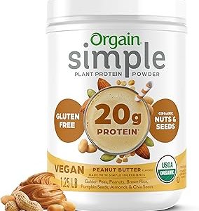 Orgain Organic Simple Vegan Protein Powder Peanut Butter 20g Plant Based Protein With less Ingredients No Artificial Bangladesh (New)