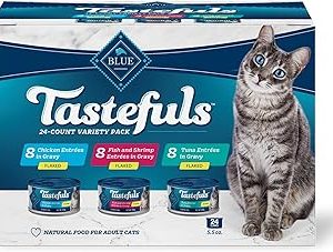 Blue Buffalo Tastefuls Flaked Wet Cat Food Variety Pack Made with Natural Ingredients Tuna Chicken Fish  Shrimp 5 5 Bangladesh (New)