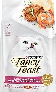 Fancy Feast Purina Filet Mignon Flavor with Real Seafood  Shrimp Dry Cat Food 7 Pound Pack of 1 Bangladesh (New)