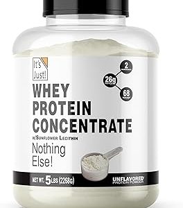 It s Just! 100 Whey Protein Concentrate Made in USA Premium WPC 80 No Added Flavors or Artificial Sweeteners 5 Poun Bangladesh (New)