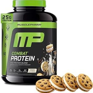 MusclePharm Combat Protein Powder Cookies ‘N’ Cream Flavor Fuels Muscles for Productive Workouts 5 Protein Sources incl Bangladesh (New)