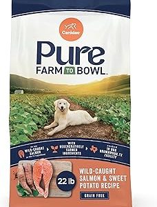 Canidae Pure Farm to Bowl Grain Free Wild Caught Salmon  Sweet Potato Dog Food Adult 22lb Bangladesh (New)