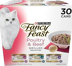 Purina Fancy Feast Grilled Wet Cat Food Poultry and Beef Collection Wet Cat Food Variety Pack  Pack of 30 3 oz Cans Bangladesh (New)