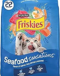 Purina Friskies Dry Cat Food Seafood Sensations With Salmon Tuna and Shrimp Flavors 22 lb Bag Bangladesh (New)
