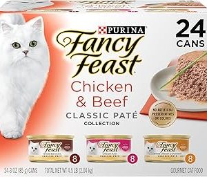 Purina Fancy Feast Chicken and Beef Classic Pate Collection Grain Free Wet Cat Food Variety Pack  Pack of 24 3 Oz Pul Bangladesh (New)