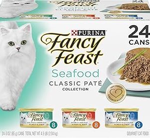 Purina Fancy Feast Seafood Classic Pate Collection Grain Free Wet Cat Food Variety Pack  Pack of 24 3 oz Cans Bangladesh (New)